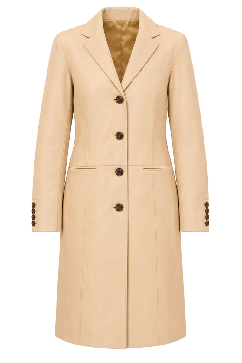 Cashew Wyatt Leather Coat