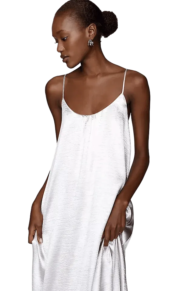 Sunday in Brooklyn Liquid Shine Bubble Hem Midi Dress