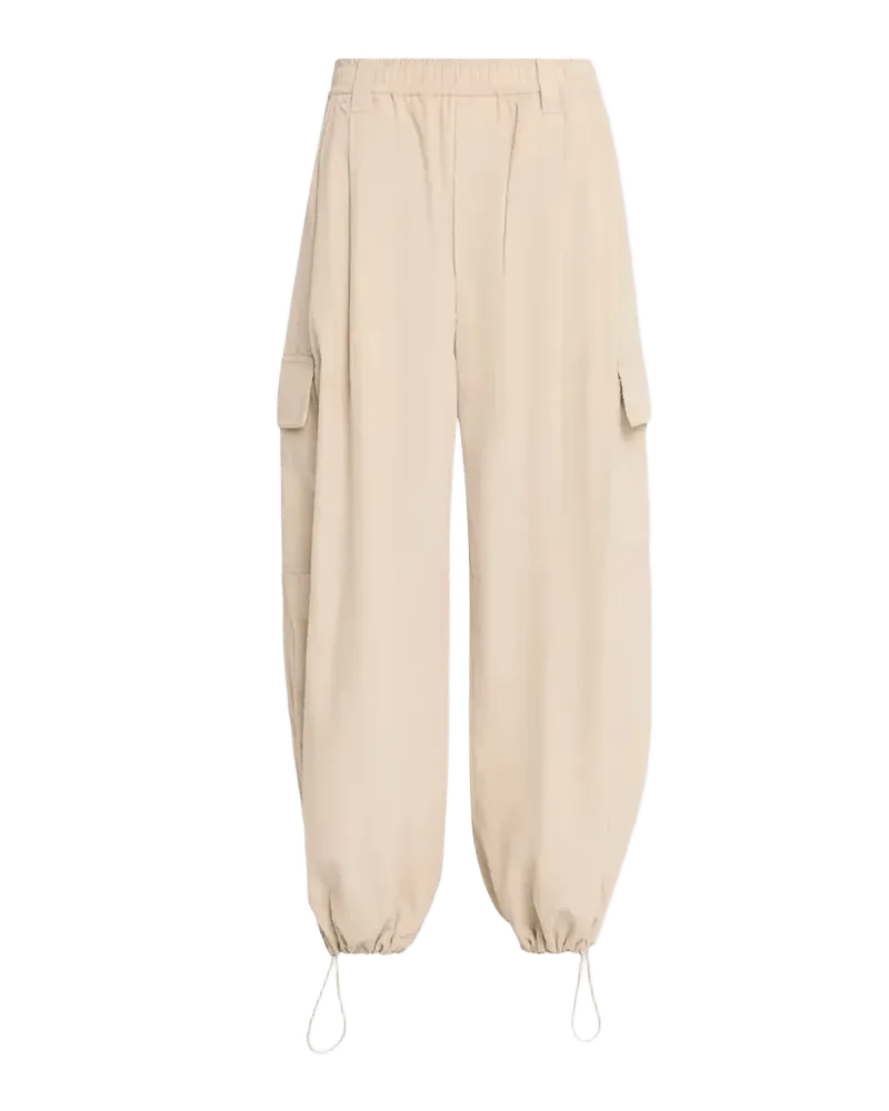 Cotton-Cashmere Corduroy Baggy Wide-Leg Cargo Pants