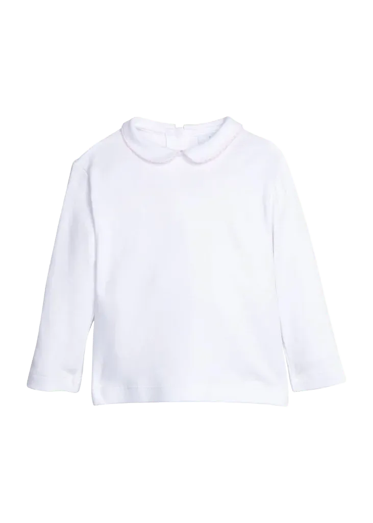 Peter Pan Picot Shirt - Light Pink