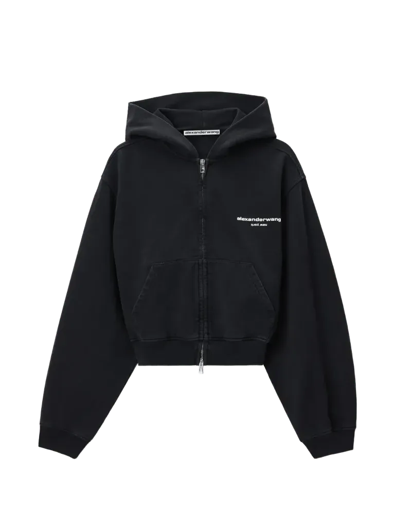 Alexander Wang logo-print zip-up hoodie