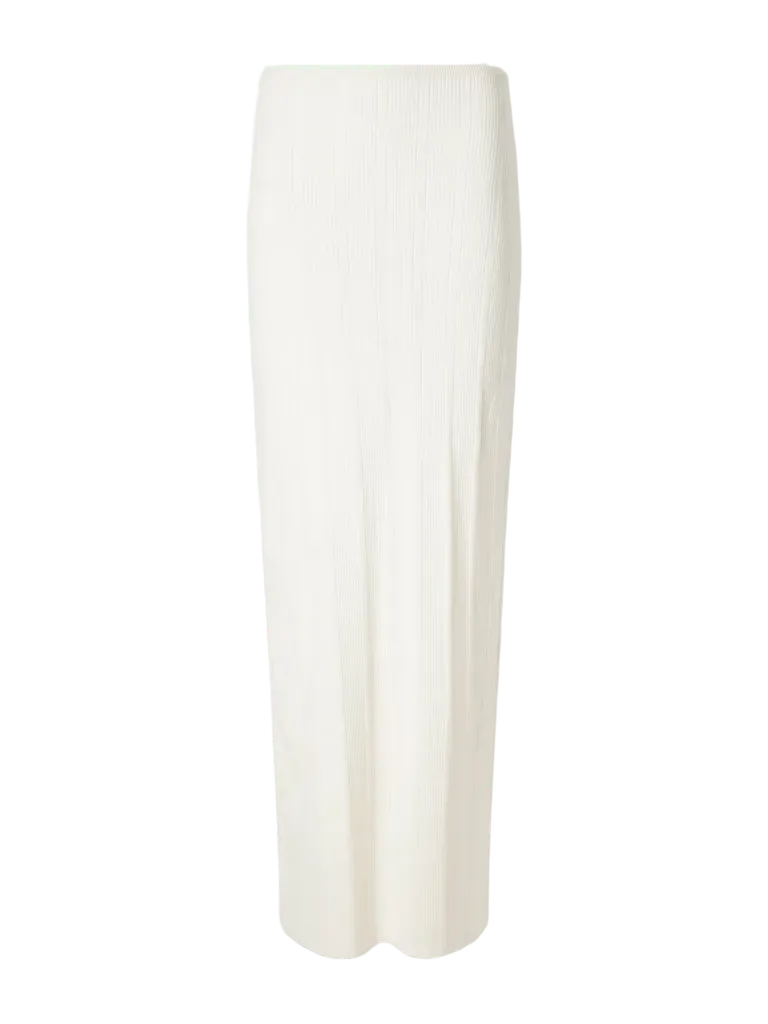 Ribbed-knit merino wool maxi skirt