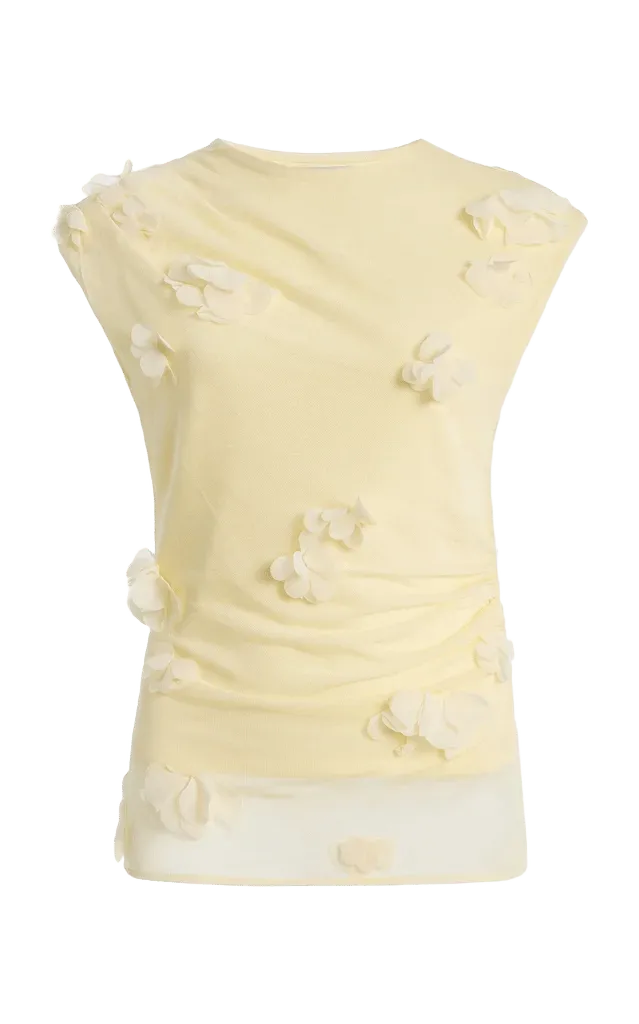 Tessa Floral Applique Mesh Top