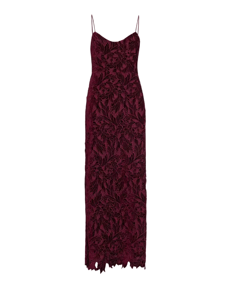 Charlotte Sleeveless Velvet Lace Column Gown