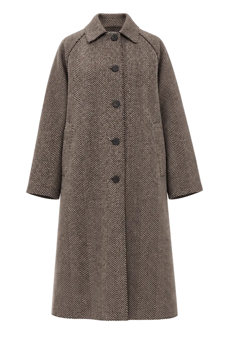 Balmacaan Patterned Cashmere Blend Jacket