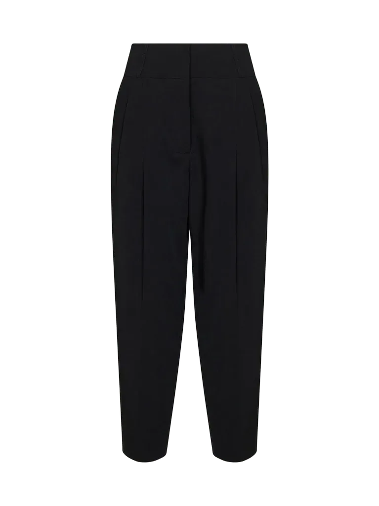 Toteme Balloon Silhouette Wool-Viscose Trousers — Black