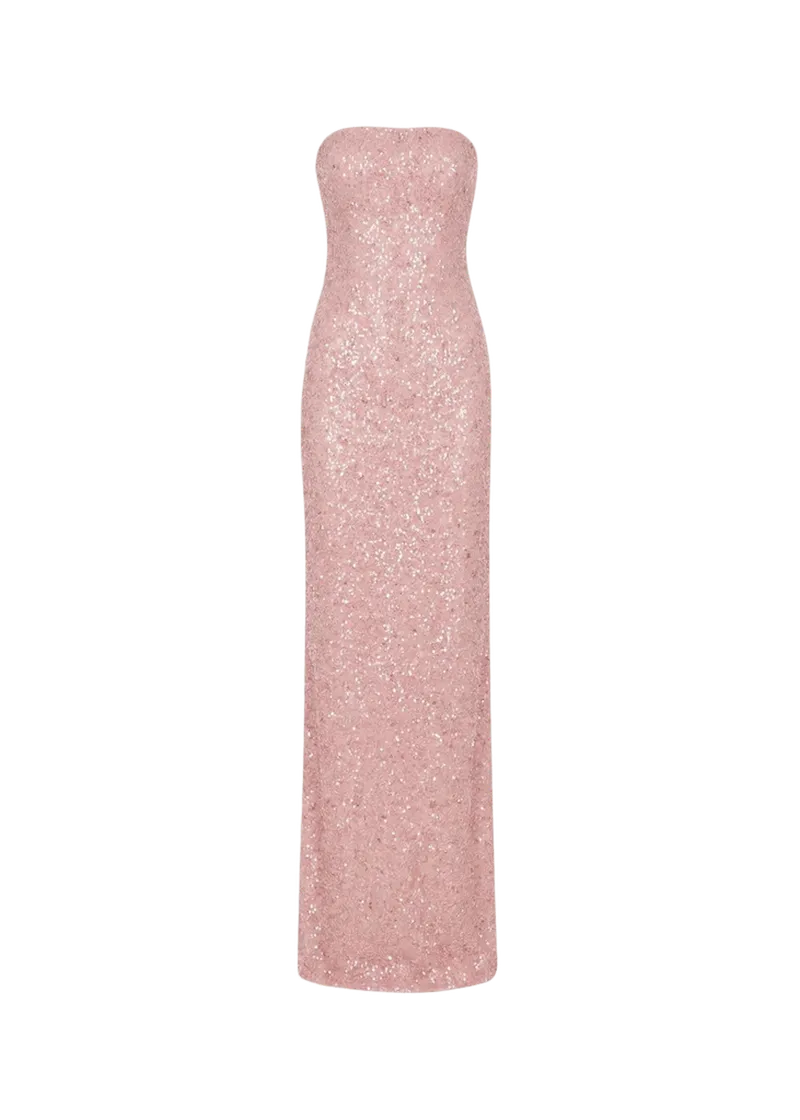 Nara Sequined Strapless Maxi Dress