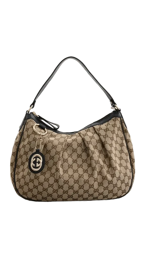 Gucci Black Canvas Sukey Hobo Shoulder Bag