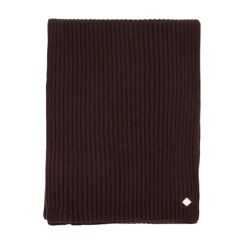 Casablanca Wool Ribbed Scarf — Brown