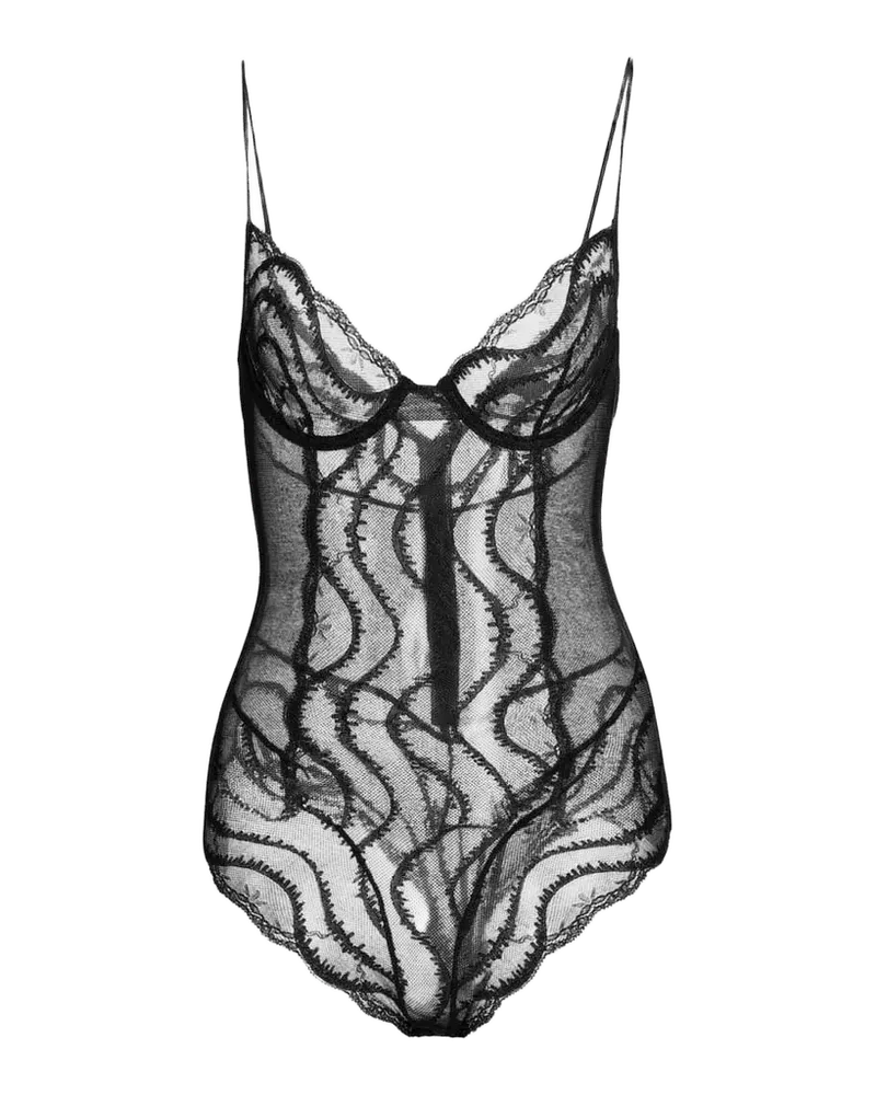 Leche Moi Embroidered Tulle Bodysuit