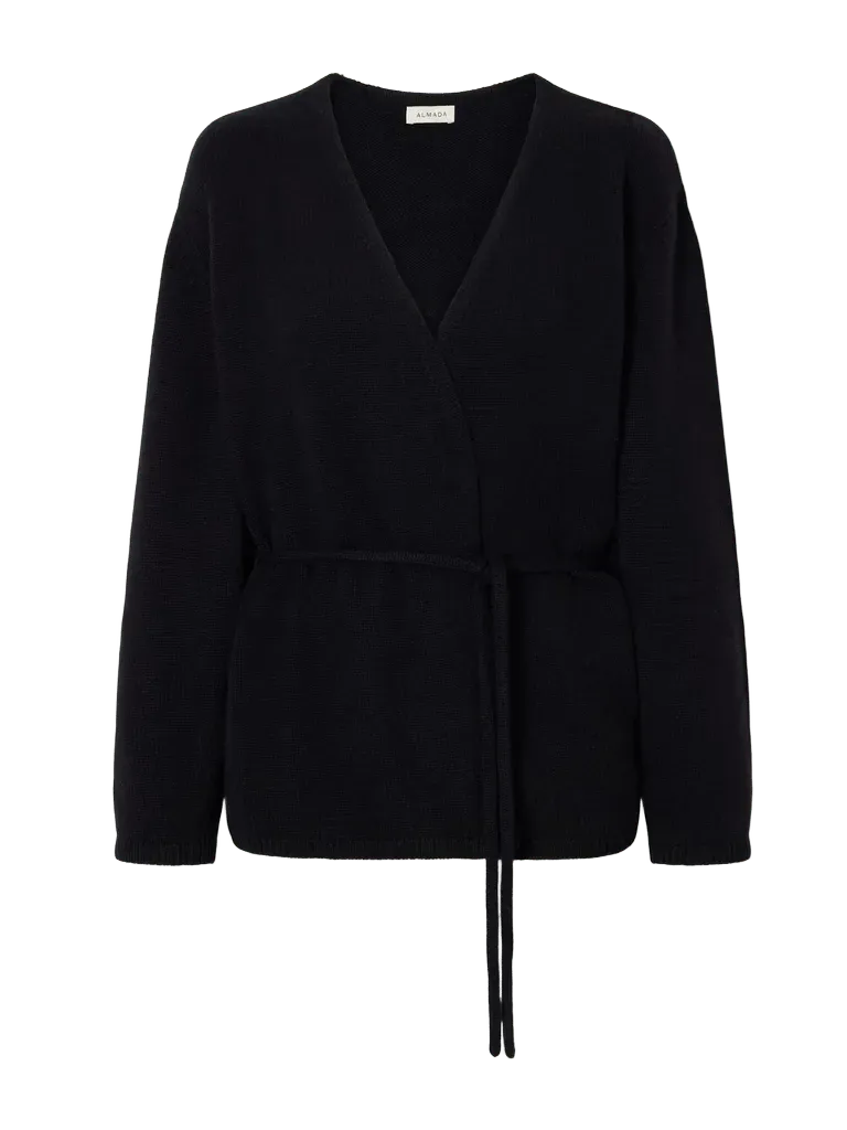 Fez belted merino wool and cashmere-blend cardigan