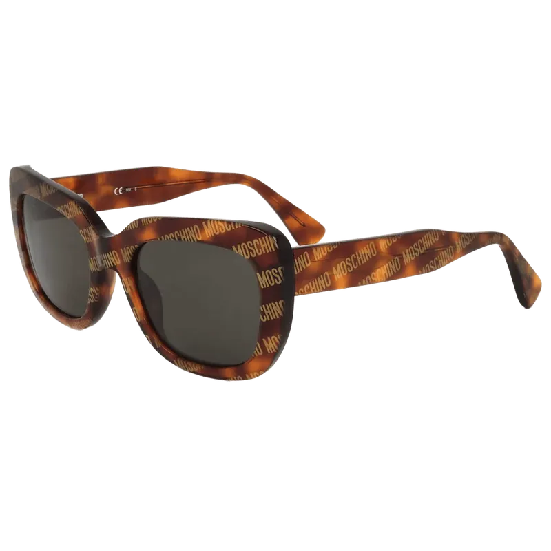 Moschino MOS132S2VM53 Tortoiseshell Logo-Print Sunglasses — Brown