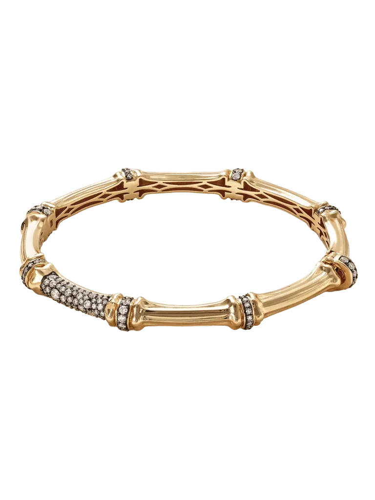 Sciura 14-karat gold rhodium-plated diamond bangle
