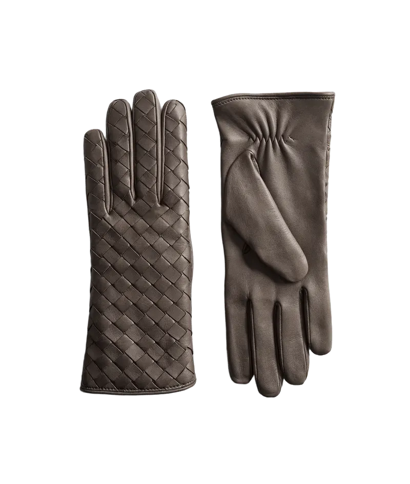Intrecciato Leather Gloves