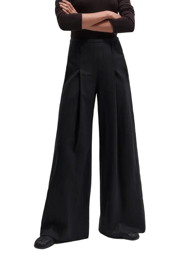 Pleat Wide-Leg Pant
