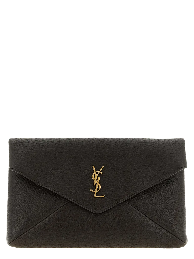 Saint Laurent Envelope Clutch — Black