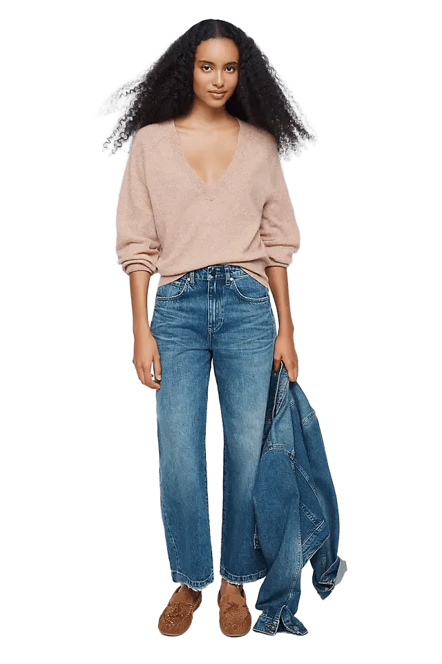 AG Hattie 10 Year High-Rise Barrel-Leg Jeans