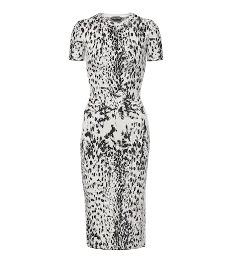 Jacquard velvet midi dress