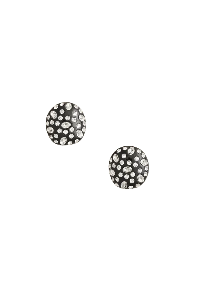 Black and Crystal Embellished Studs