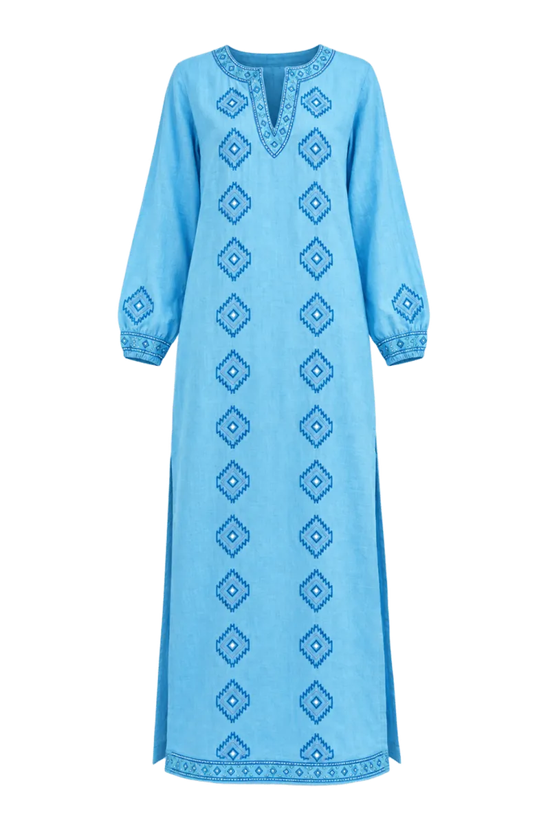 Hydrangea Embroidered Caftan