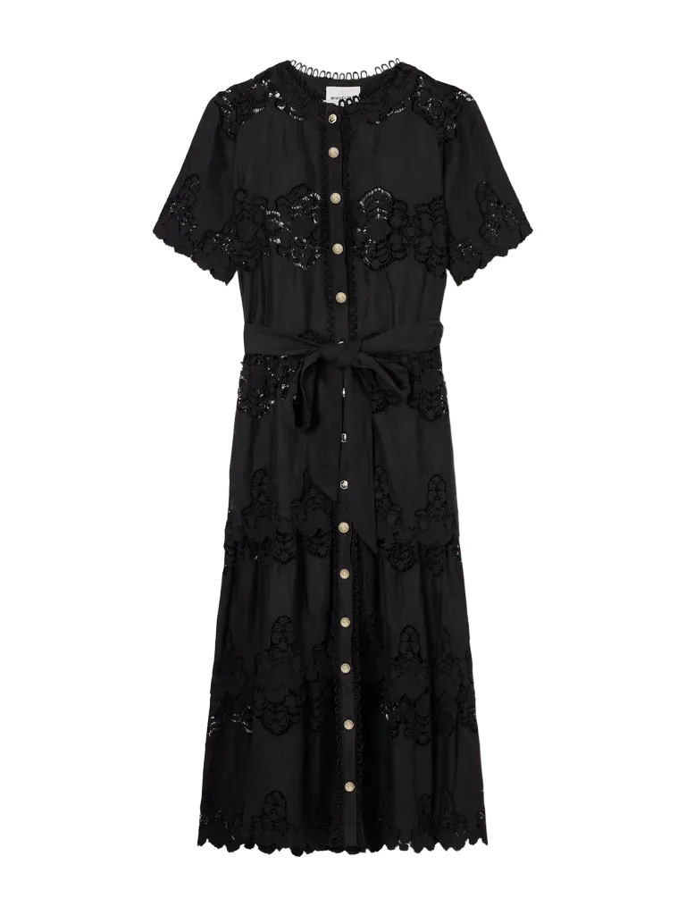 Romilly Cloisters broderie anglaise linen and cotton-blend-poplin midi dress