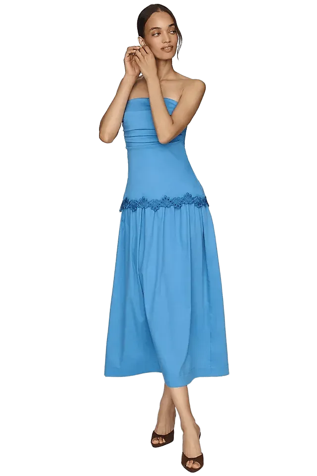 MON RENN Fran Strapless Midi Dress