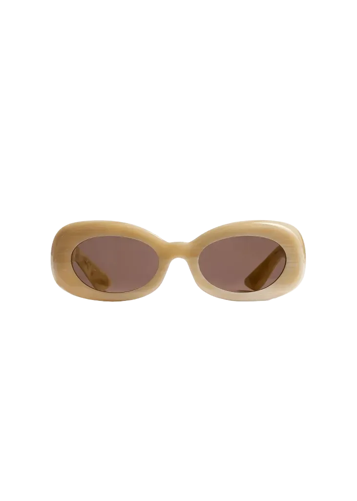 KHAITE x Oliver Peoples 1992C in Beige Silk and Brown