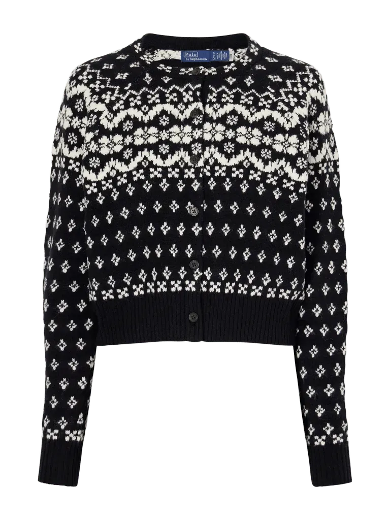 Cropped Fair Isle intarsia-knit wool, cotton and alpaca-blend cardigan