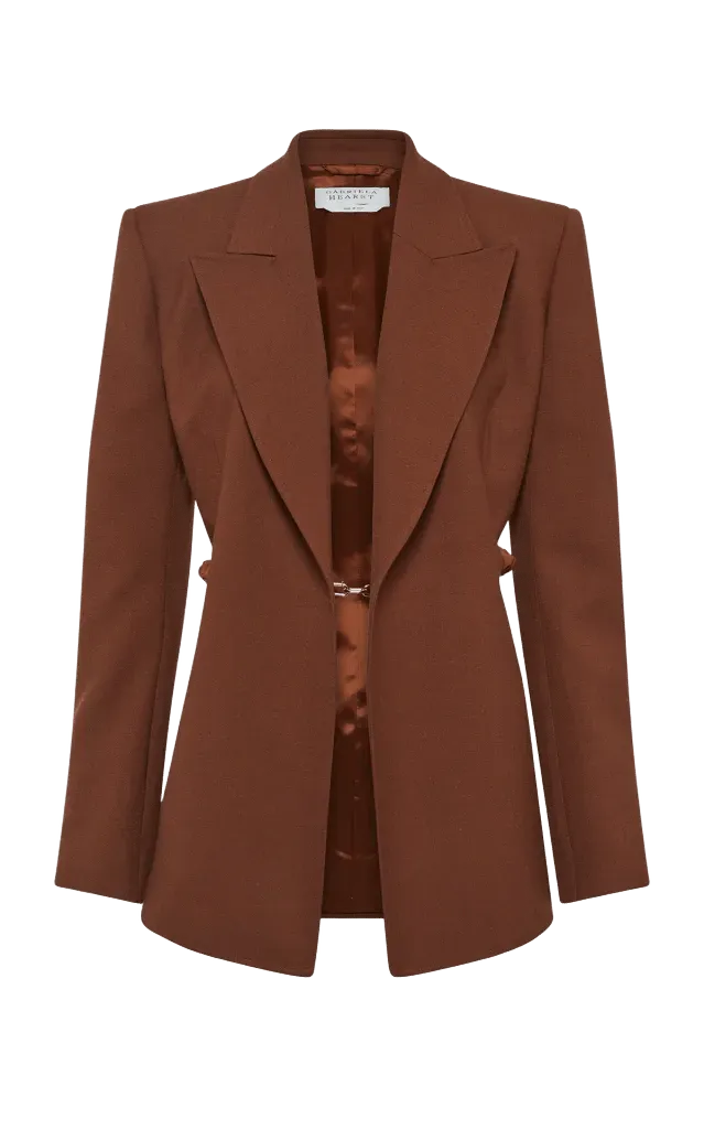 Epona Chain Blazer in Cognac Recycled Virgin Wool