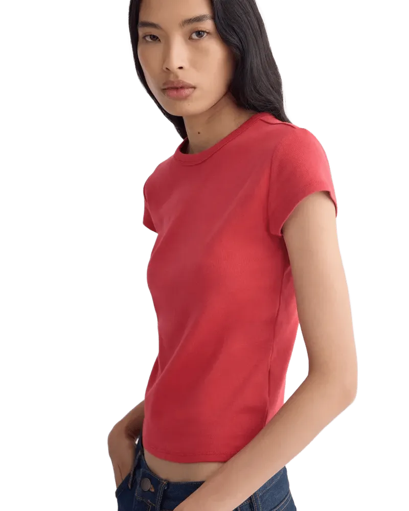 RetroSoft Cotton Crew | Vintage Red