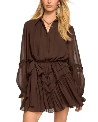 Maya Ruffle Silk Dress