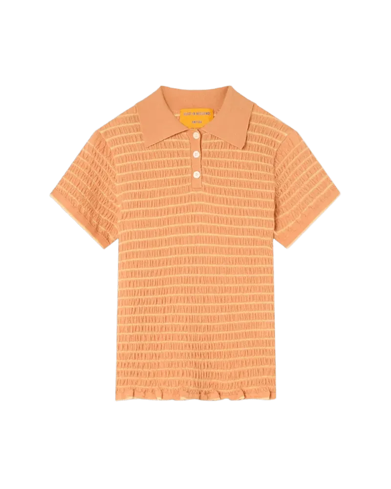 Smocked Shrunken Polo