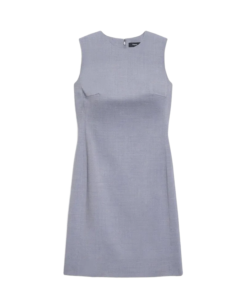 Sleeveless Fitted Dress in Wool Gabardine