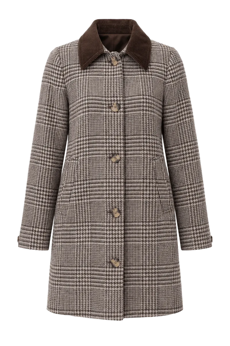 Nora Coat - Brown Glen Plaid