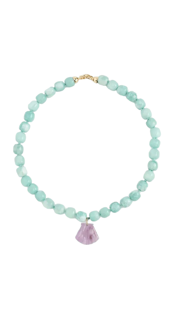 Jade Scallop Gemstone Pendant Necklace