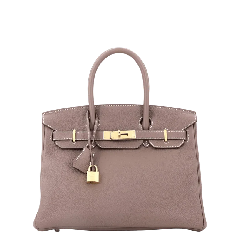 Birkin Handbag Grey Togo with Gold Hardware 30