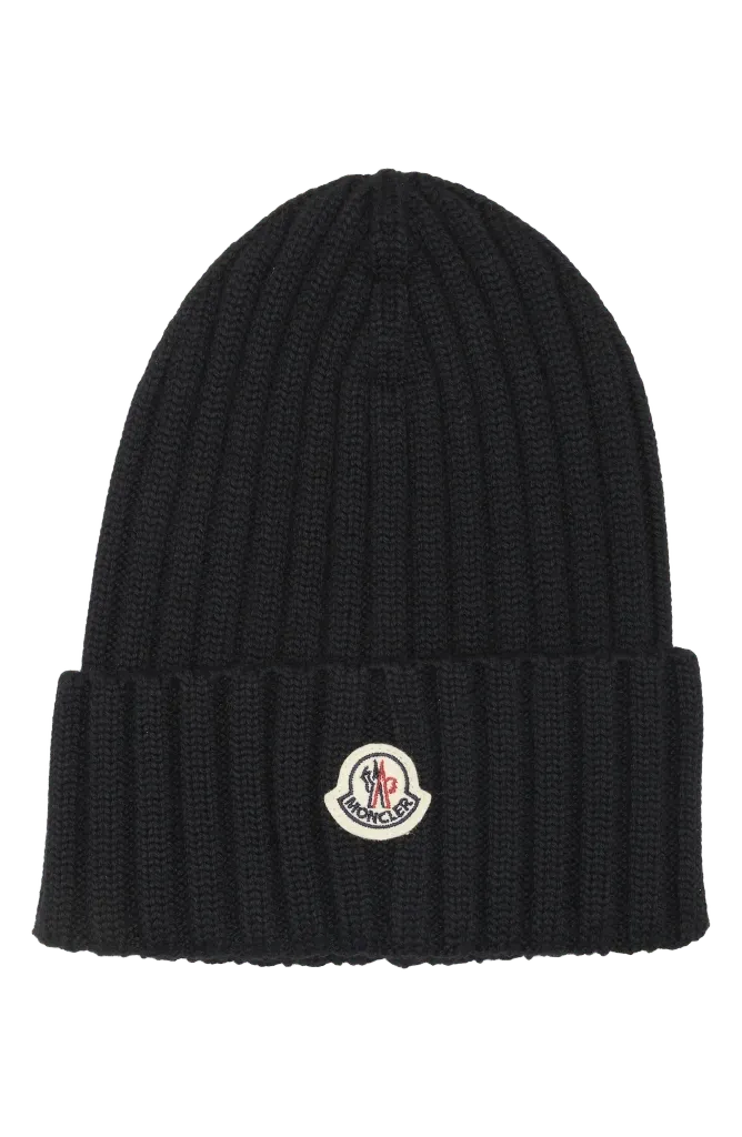 Logo Patch Rib Wool Beanie