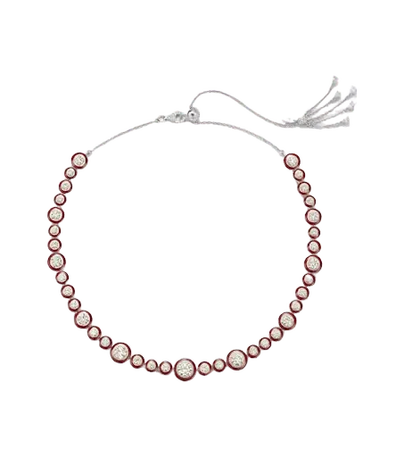 Polka Dots 18kt white gold and enamel necklace with diamonds