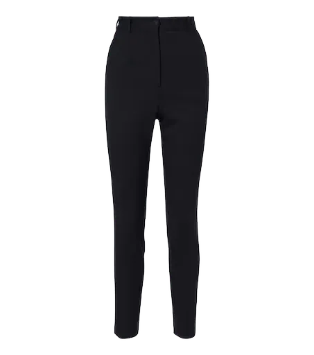 Wool-blend slim pants