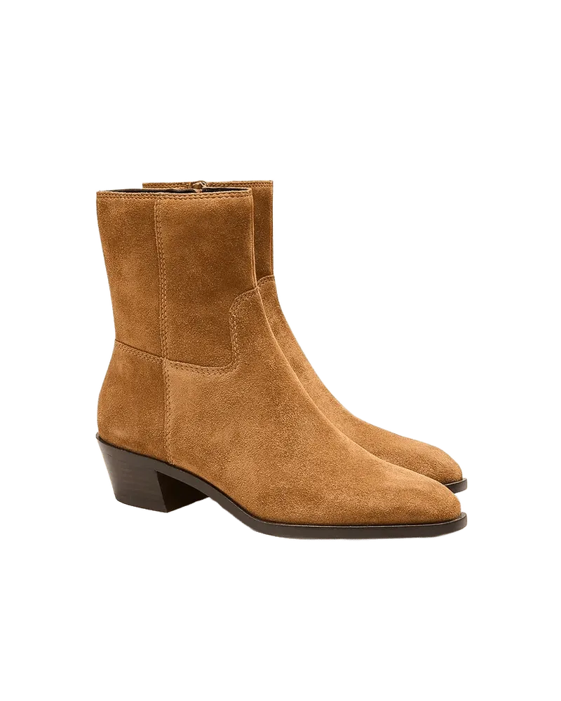 Western ankle boots in suede