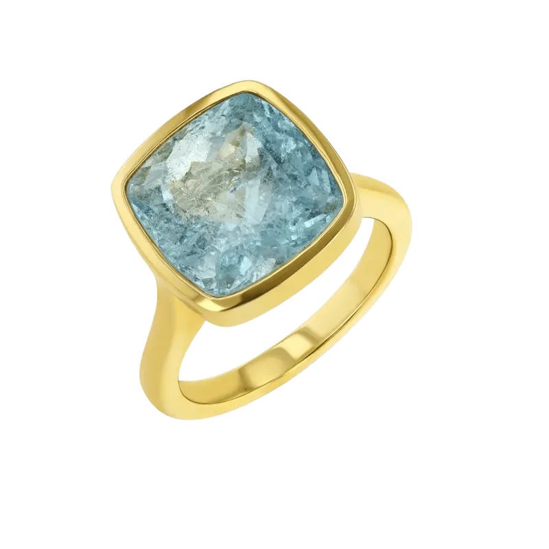 6.98ct Aquamarine Bezel Set Ring