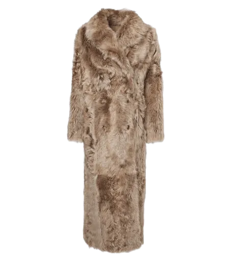 Reversible shearling and leather coat