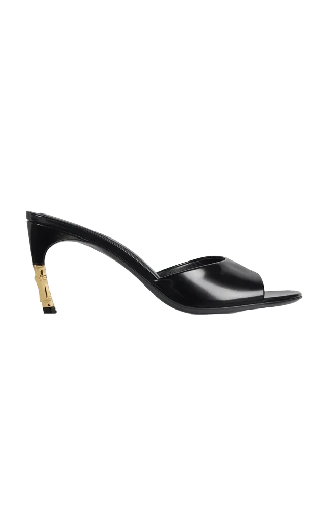 Black 75mm Bamboo Heel Slide