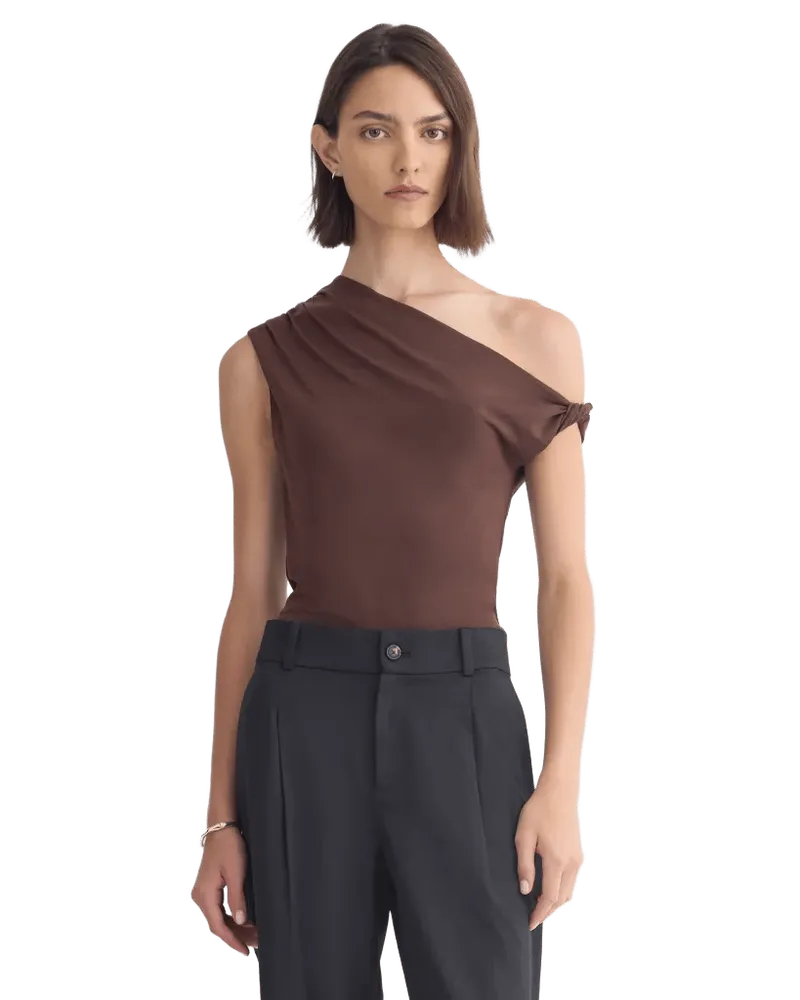 Drapey Jersey Off-The-Shoulder Top | Coffee Bean