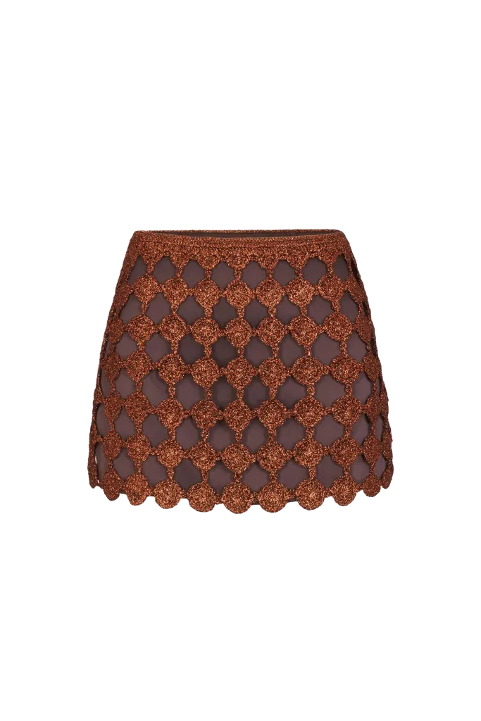 zera crochet mini skirt