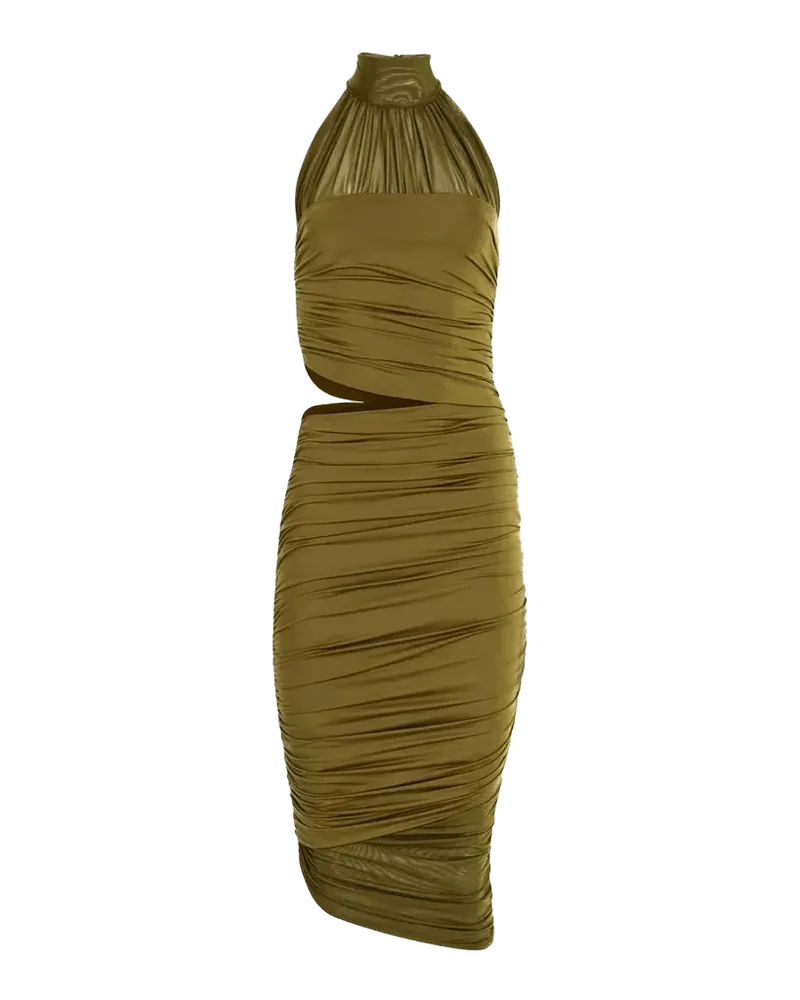 Esmee Ruched Halter Midi Dress