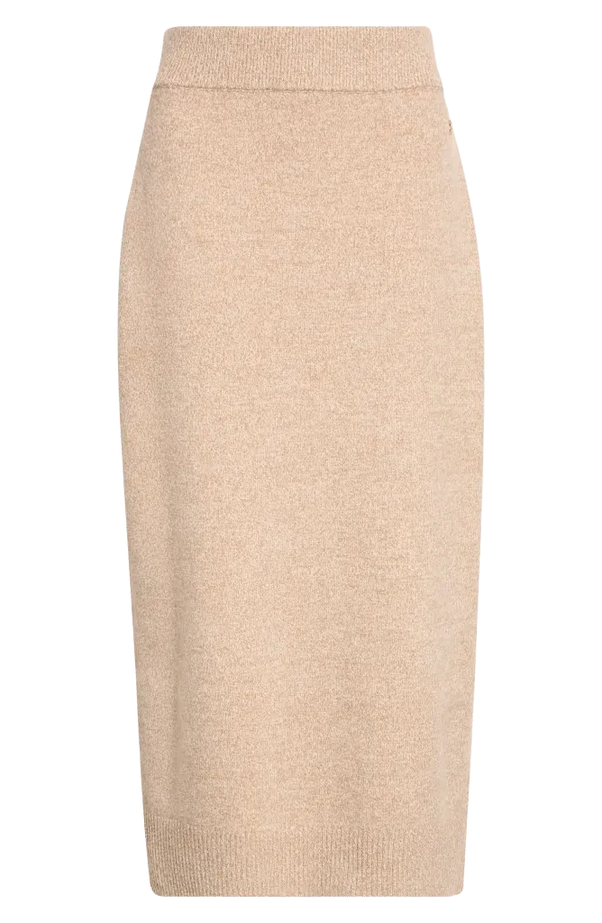 Wool Moulin Knit Midi Skirt