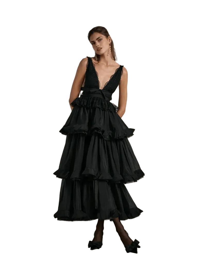 V. Chapman x Kristopher Brock Valencia Dress in Black