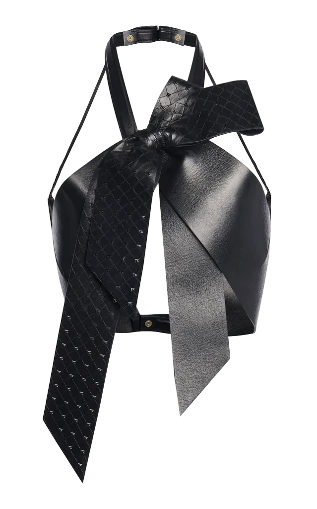 Soft Nappa Lambskin Sculptural Bow Fragment Top