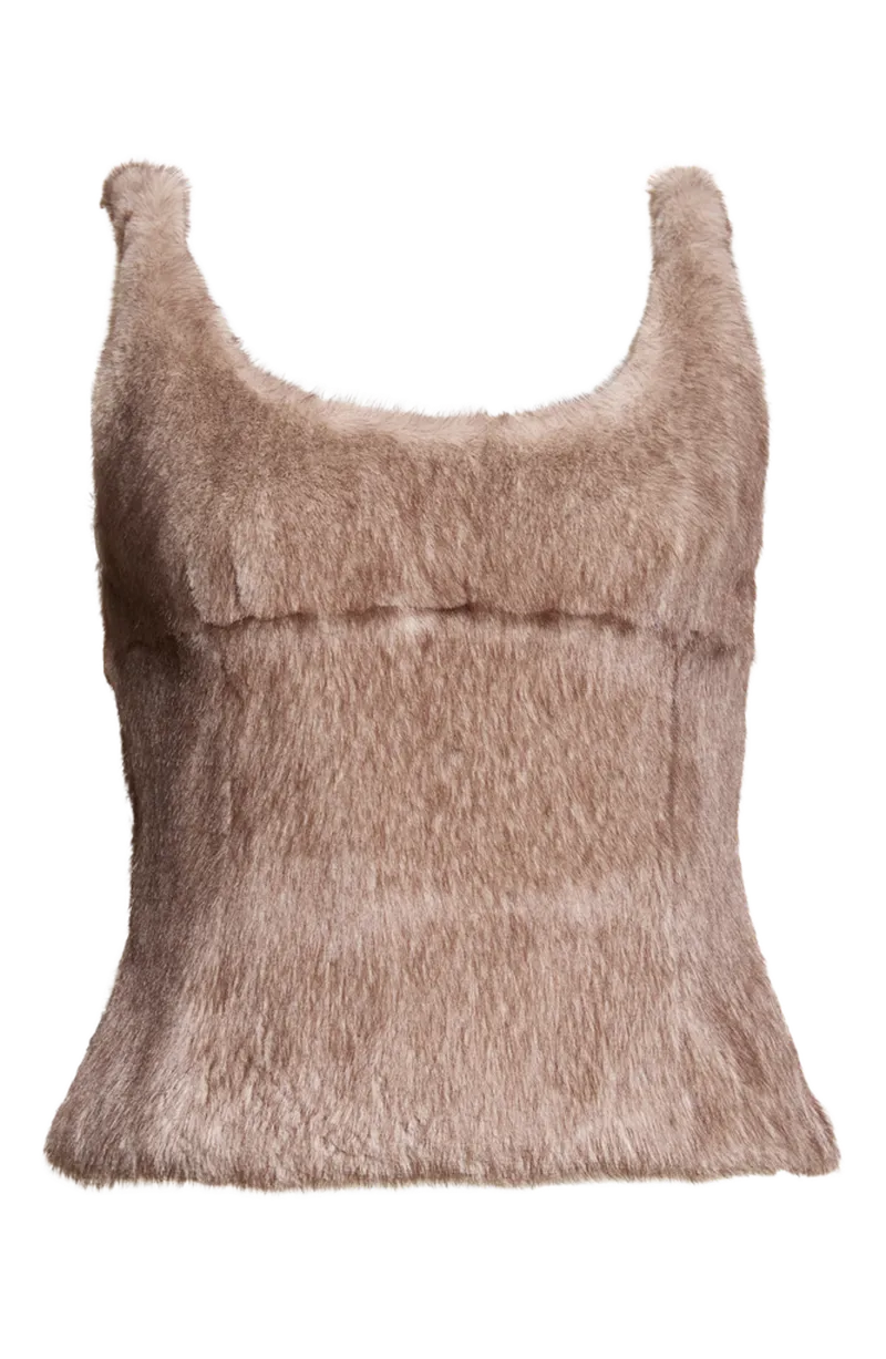 Fitted Faux Fur Tank